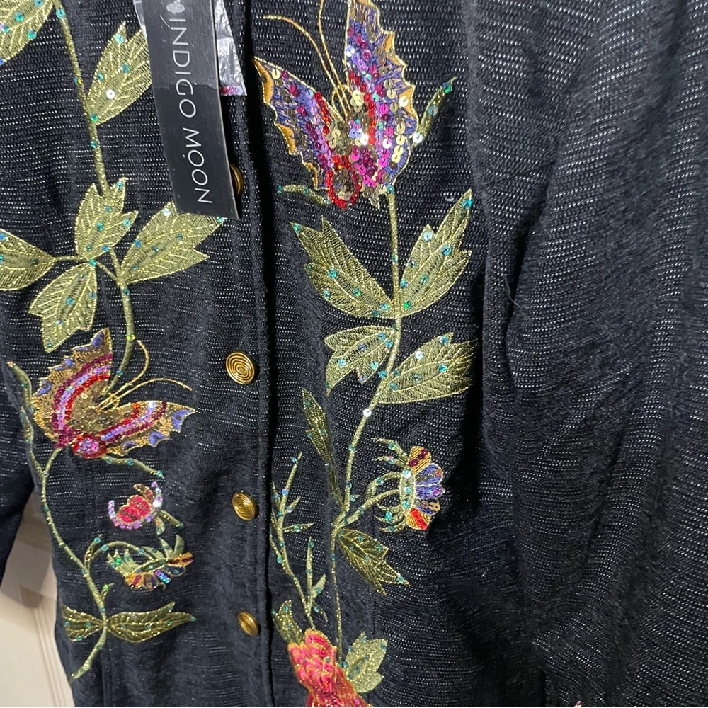 Indigo Moon Butterfly Embellished Sequins jacket - Picture 5 of 10